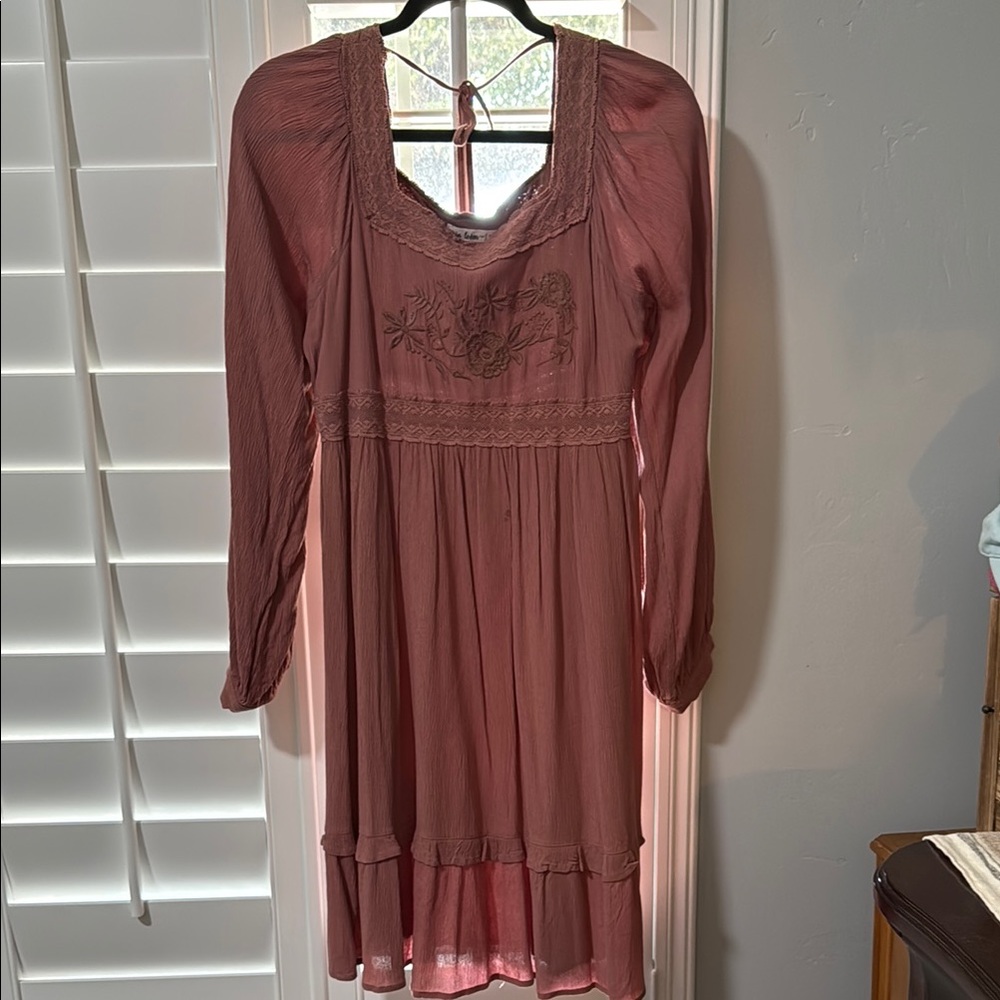 In Bloom Pink Pleated Scoop Neck Sundress